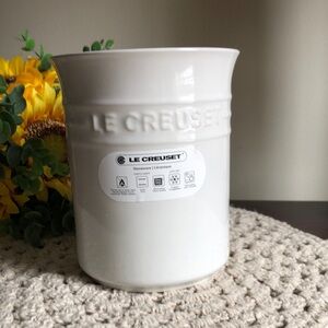 Le Creuset White Ceramic Utensil Crock Holder